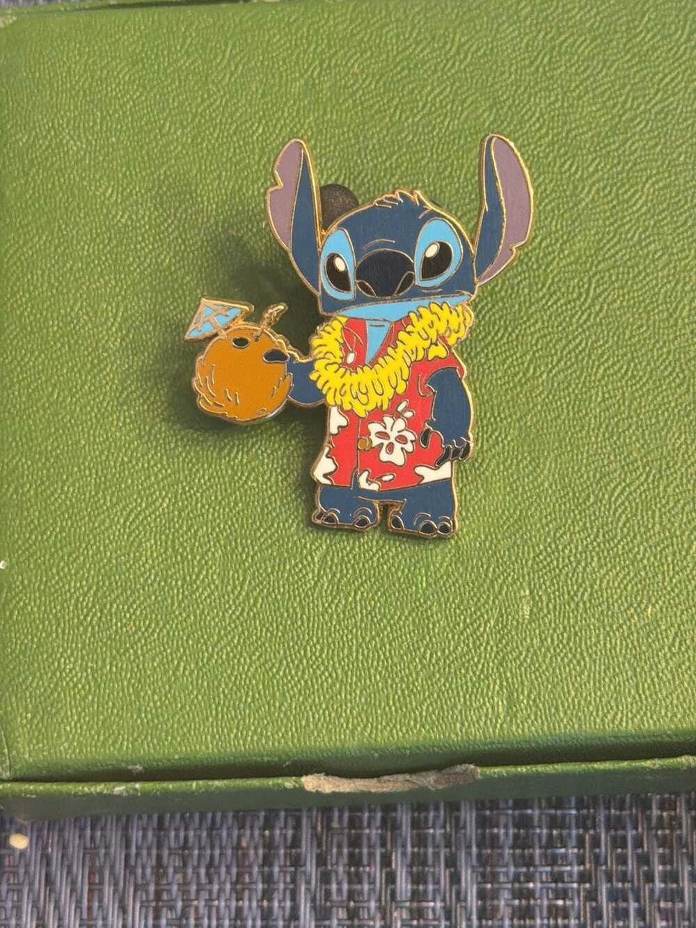 Disney Stitch Aloha Hawaiian Shirt Coconut Drink Pin